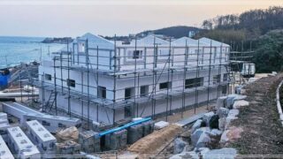 경북 경주 감포 ALC 패널 해안가 전원주택 신축 현장